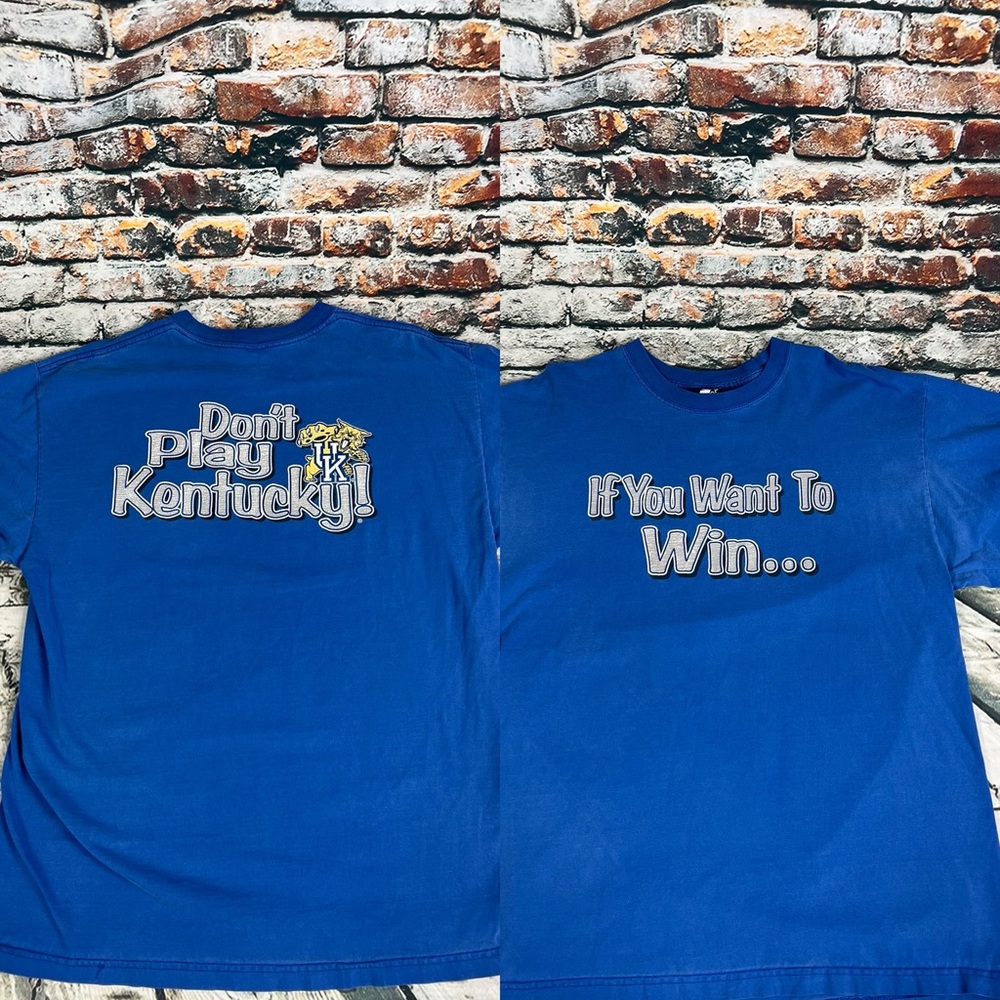 Vtg “ If You Want To Win Don’t Play Kentucky” ‎ Wildcats Blue Shirt Sz L